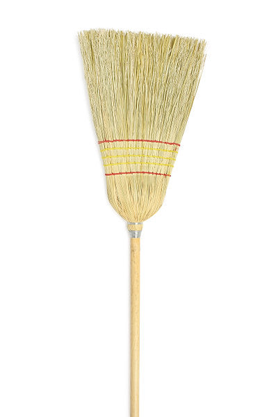 Carolina Mop CLEAN SWEEP BROOM 5 SEW FAN TYPE, CORN/SOTOL. LACQUER HANDLE. SOLD BY THE DOZEN.