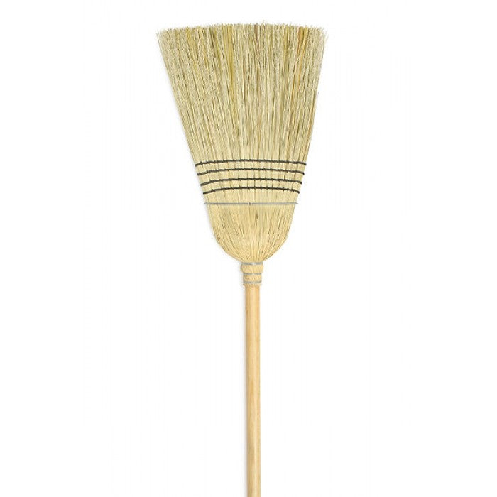 Carolina Mop Warehouse Broom 4-Sew with Band, Corn/Sotol 1-1/8" Lacquer Handle Warehouse 7490 32 lbs. Sold by the Dozen