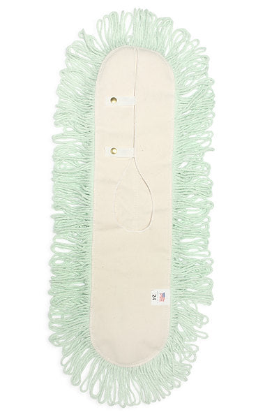 Carolina Mop GREENTEX DUT MOP, made with 100% recycled yarn composed of 70% green PET and 30% rayon/polyester. Our yarn is designed to absorb over 5 times its weight.