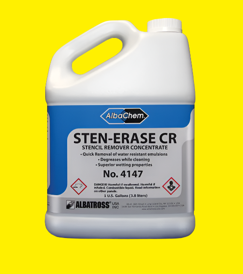 Albachem Sten-Erase CR can be used as a powerful and ready-to-use emulsion remover or as a concentrate that can be mixed up to 4:1 with water.