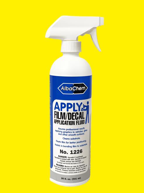Albachem APPLY helps place the graphics, remove air bubbles