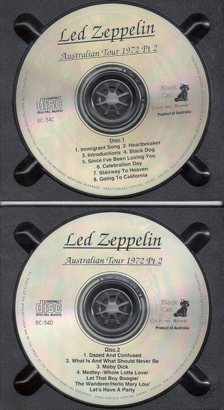 Australian Tour 1972 Pt 1 & Australian Tour 1972 Pt 2 Black Cat Out Of Print