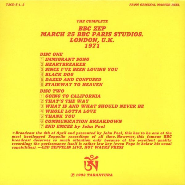 BBC Zep Original Master Tarantura Out Of Print