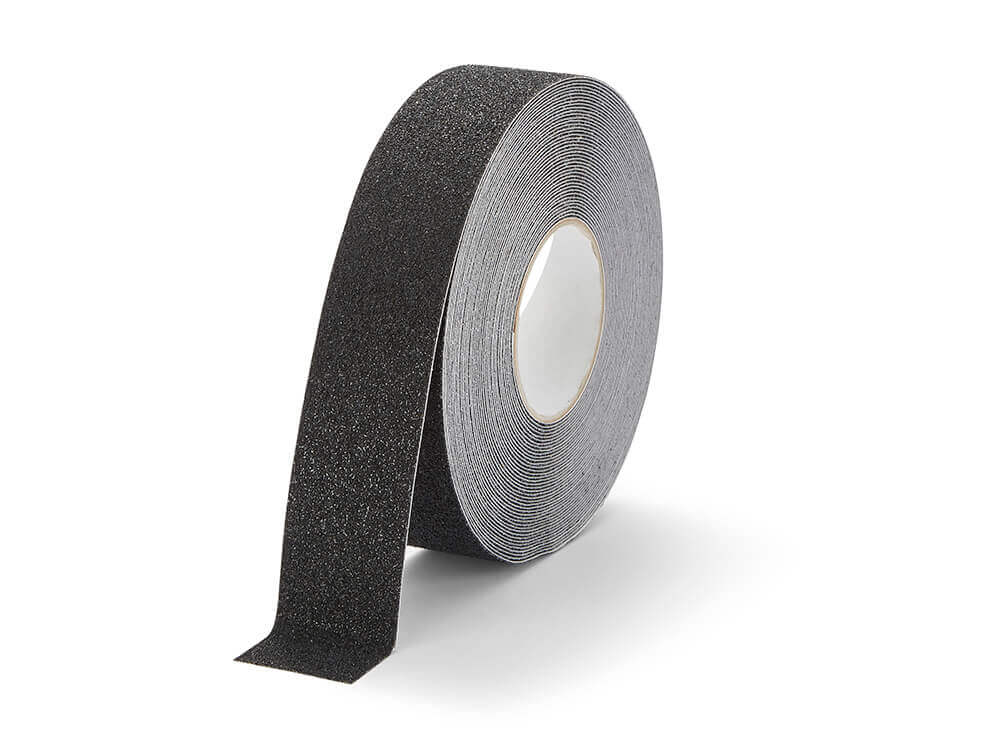 The coarser grit makes for a rougher grip tape that allows for heightened durability when exposed to the elements. Coarser surface to prevent clogging by dust and mud Suitable for construction and more heavy-duty sites Available in widths from 0.75″ to 46″