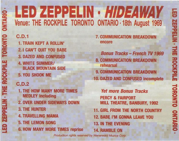 Hideaway Nienerwald Muzica Corp Ou Of Print