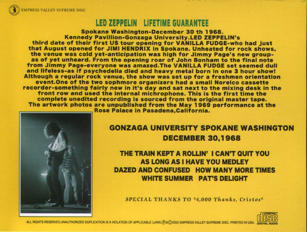 Lifetme Guarantee Empress Valley Supreme Disc Out Of Print