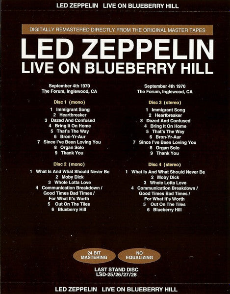 Live On Blueberry Hill Last Stand Disc Out Of Print