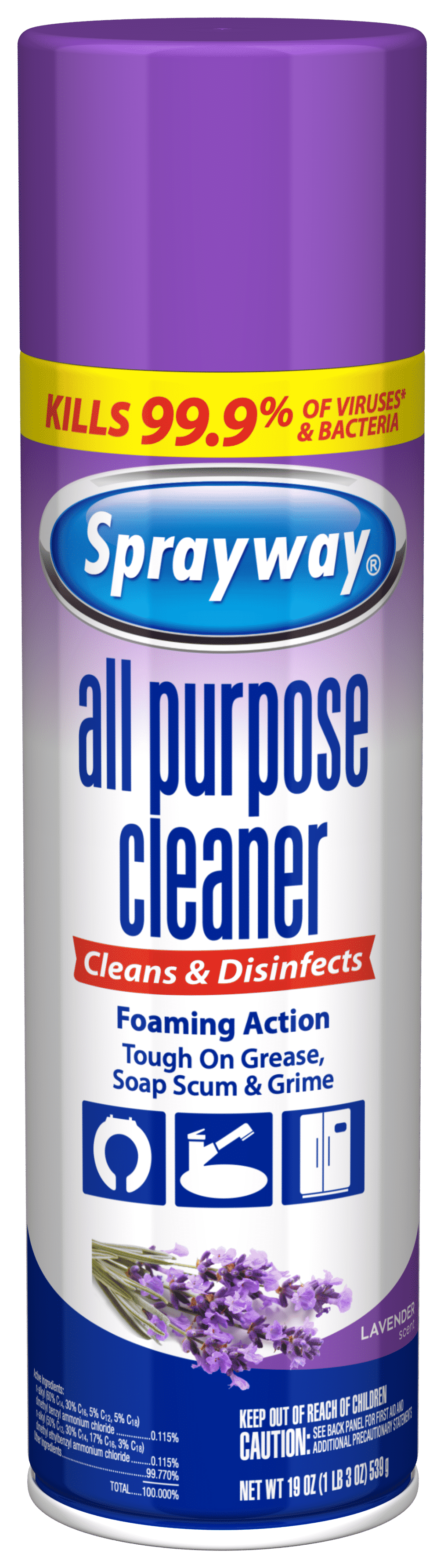 Glass Cleaner Foaming Aerosol Spray - Lavender 6 Pack