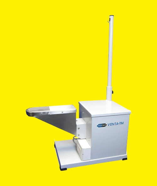 Venta-TM is a spot-cleaning system for electric spot-cleaning guns. The strong vacuum motor draws cleaning fluid fumes away from the operator while drying the fabric wholly and quickly.