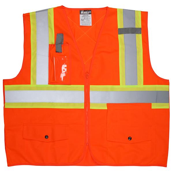 MCR Safety ANSI Class 2 & CSA Z96 Compliant Polyester Safety Vest, 2X-Large, Fluorescent Orange