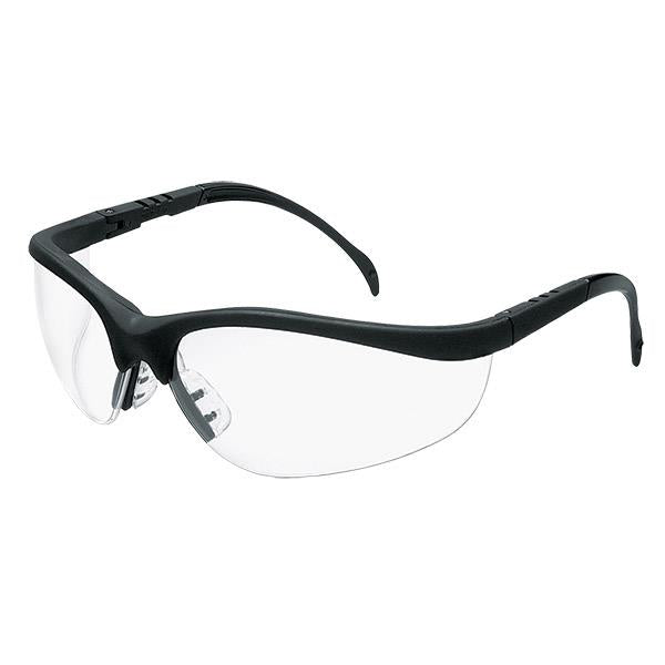 MCR Safety Klondike® Eyewear, Black Frame, Clear, Anti-Fog Lens - Case of 12