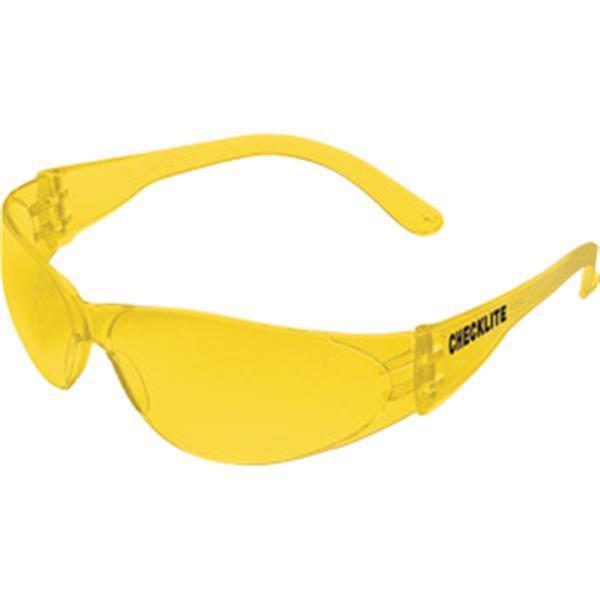 MCR Safety Checklite® Eyewear, Amber Frame & Lens - Case of 12