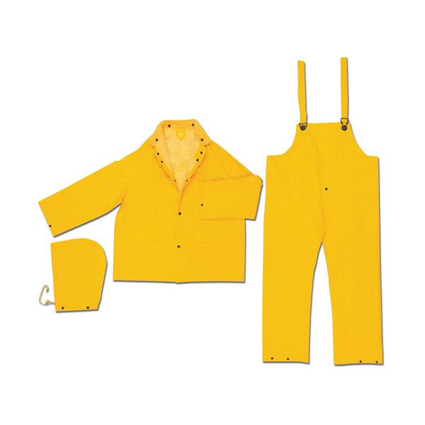 MCR Safety Classic Plus 3-Piece Rain Suit, 2X-Large, Yellow