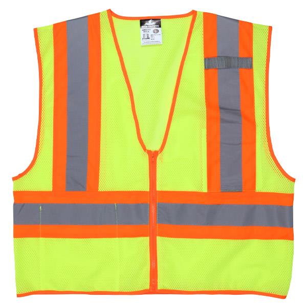 MCR Safety Luminator Class 2 Two-Tone Mesh Vest, 3X-Large, Lime