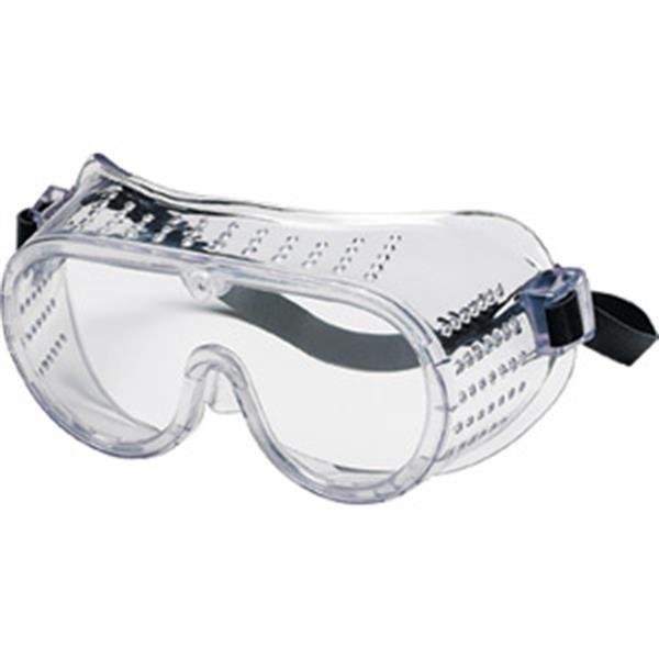 MCR Safety Protective Goggles, Perforated, Rubber Strap - Case of 12