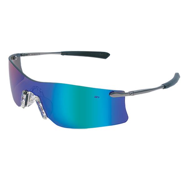 MCR Safety Rubicon® Eyewear, Platinum Temple, Emerald Mirror Lens - Case of 12