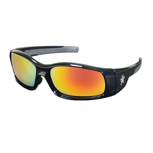 MCR Safety Swagger® Eyewear, Black Frame, Fire Mirror Lens - Case of 12