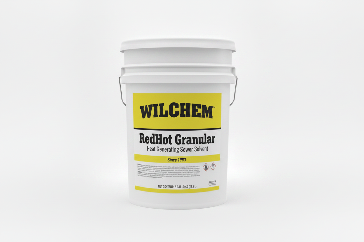 RedHot Granular — Heat Generating Sewer Solvent 5-Gallon Pail