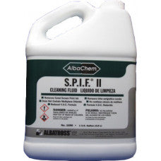 ALBACHEM S.P.I.F. II CURED INK REMOVER. New S.P.I.F. II is a powerful cleaner that removes plastisol, most water-based ink, and adhesives from all textiles.