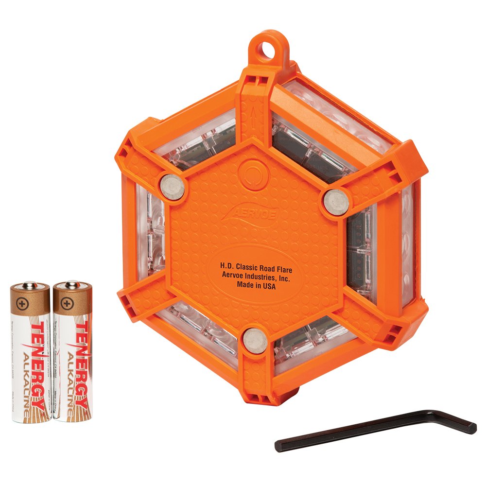 H.D. Classic Road Flare Amber & Red LEDs Battery
