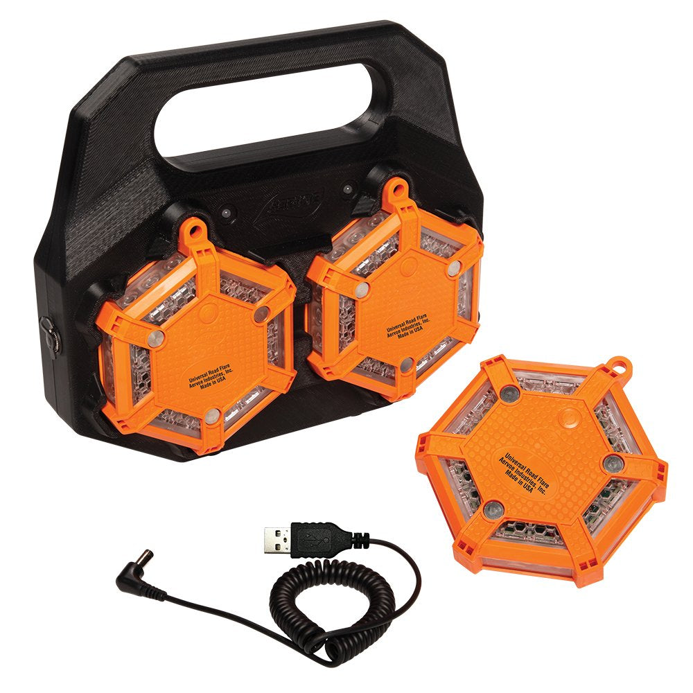 Universal Road Flare Kit Amber LED’s Rechargeable