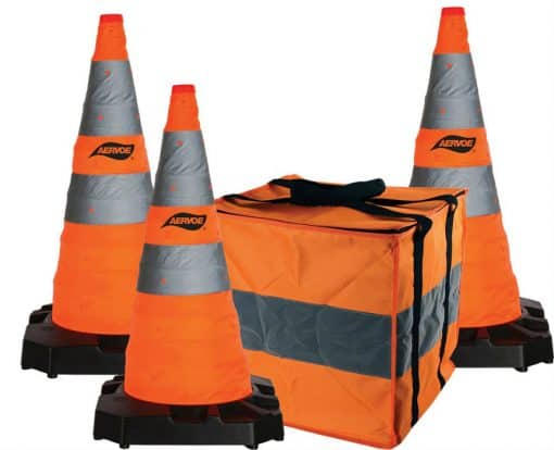 28″ H.D. Collapsible Safety Cone With 2 Blinking LED