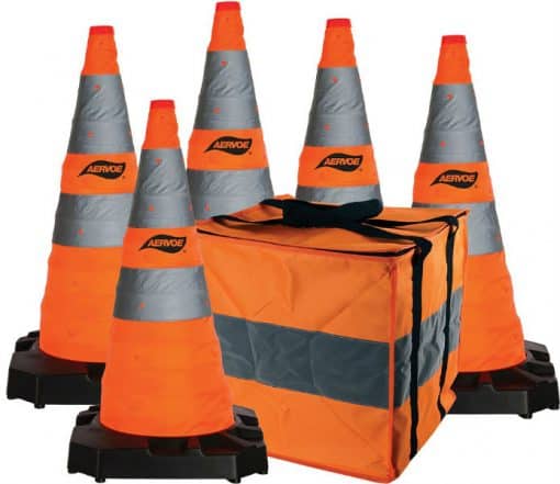 28″ H.D. Collapsible Safety Cone With 2 Blinking LED