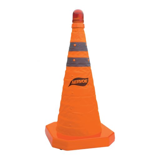 Safety Cone 18" & 28" Collapsible With Red LED Flashing Beacon.