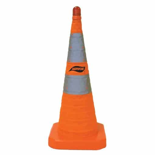 Safety Cone 18" & 28" Collapsible With Red LED Flashing Beacon.