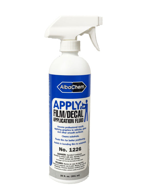 Albachem APPLY helps place the graphics, remove air bubbles