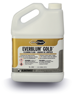 Albachem EverBlum Gold Cleaning Fluid is a unique, fast-drying, non-flammable cleaning fluid. It has a very low odor and is ideal for cleaning all textiles including apparel, bedding, and furniture.