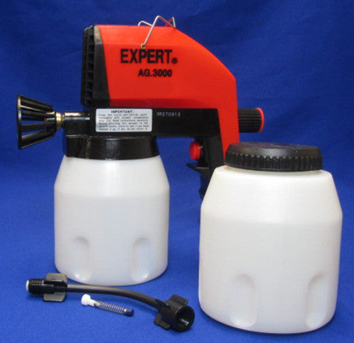 EXPERT AG3000  Adhesive Spray Gun: A high-quality electric airless sprayer for applying liquid pallet adhesives. It can be used with water-based and solvent-based bulk adhesives
