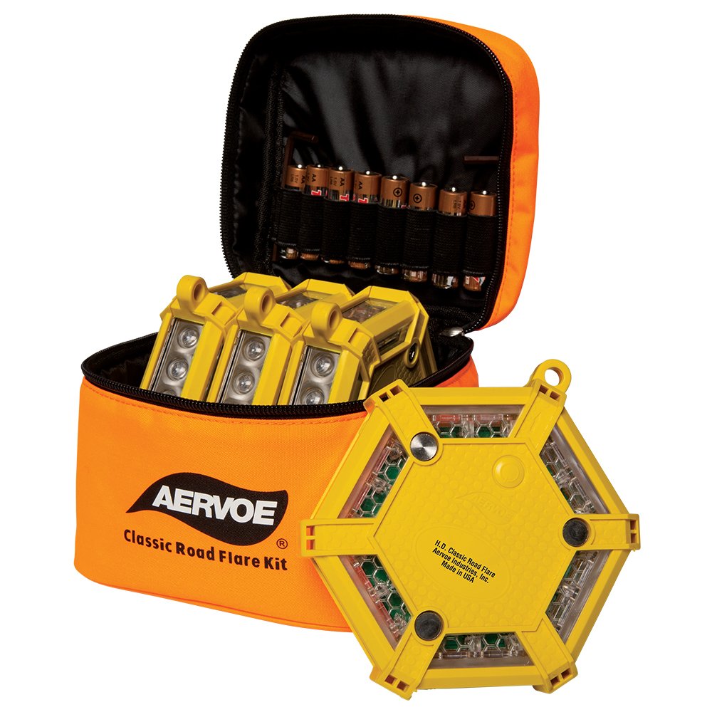 H.D. Classic Road Flare Kit Amber Or Red LEDs Battery