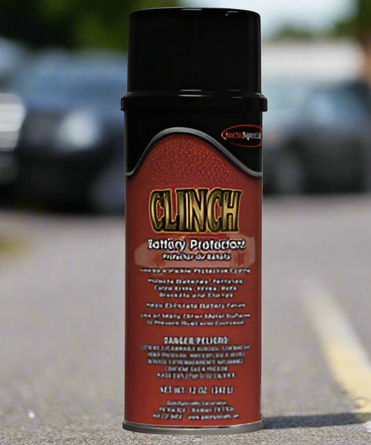 Questspecialty Clinch  is a light misting, red coating designed to prevent rust, corrosion and battery failure.