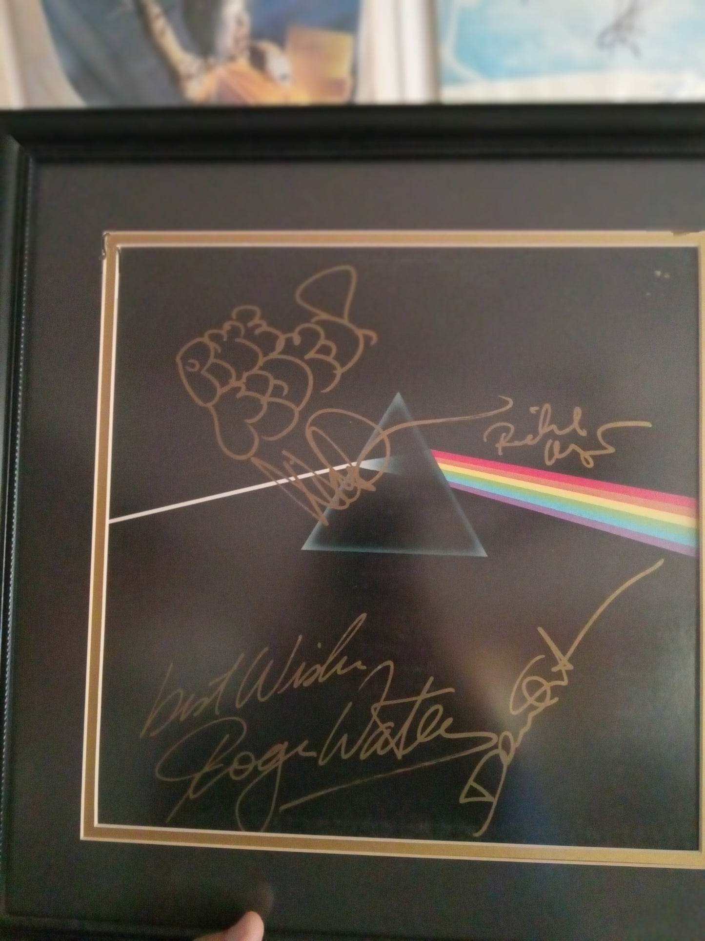 Pink Floyd Dark Side of the Moon – Signed LP (All 4 Members) Framed
