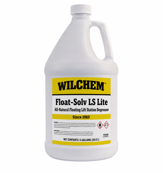 Float-Solv LS Lite — All-Natural Floating Lift Station Degreaser with Red Indicator