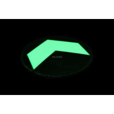 HESKINS DIRECTIONAL ARROWS SELF-ADHESIVE DISC GID Glow-in-the-dark arrows are 100mm, self-adhesive discs that day or night, and mark directions of routes in the workplace