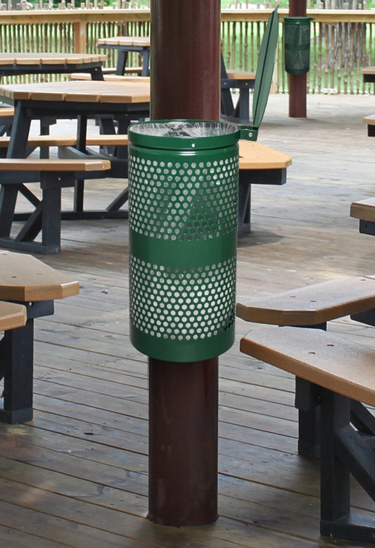 Landscape Series 10-Gallon Receptacle w/ Lid Hunter Green Gloss