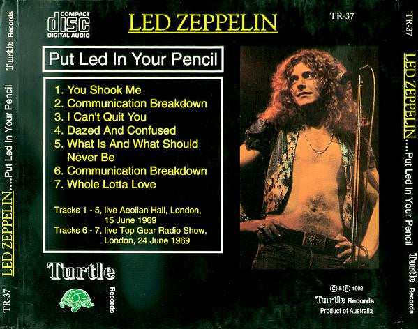 Put Some Led in Your Pencie Turtle  Records Out Of Print CDR