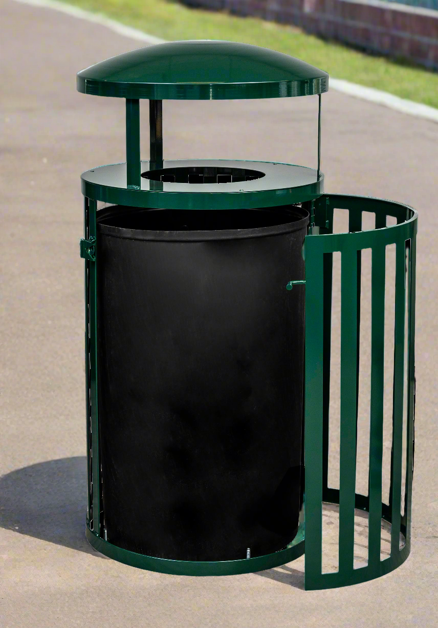 Streetscape Collection 45-Gallon Receptacle Hunter Green Gloss