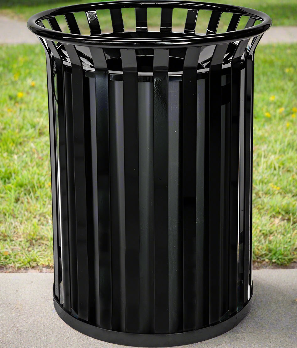 Streetscape Collection 37-Gallon Receptacle Black Gloss