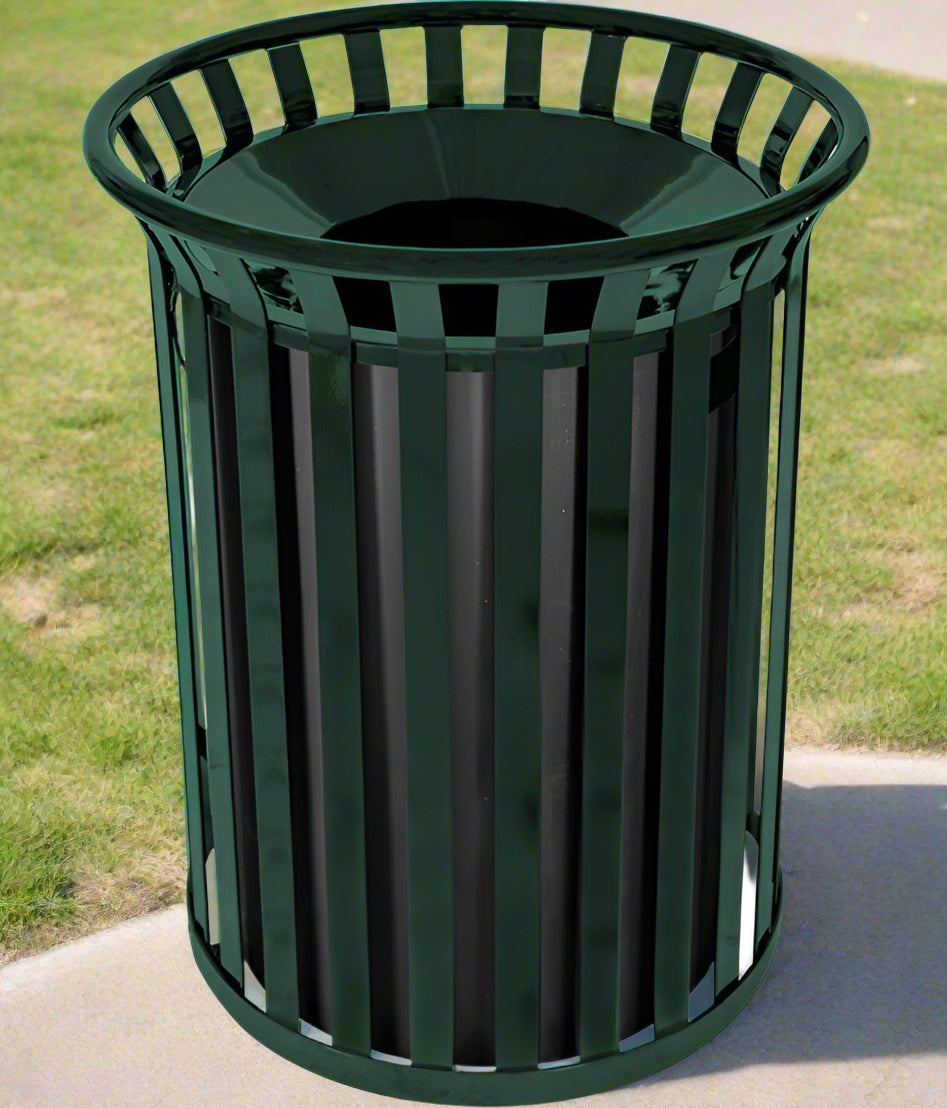 Streetscape Collection 37-Gallon Receptacle Hunter Green Gloss