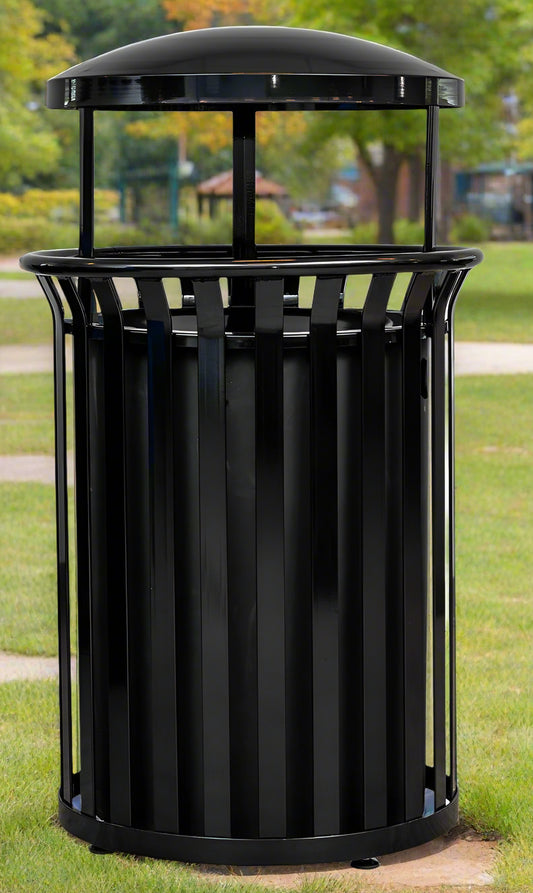 Streetscape Collection 37-Gallon Receptacle with Canopy dome