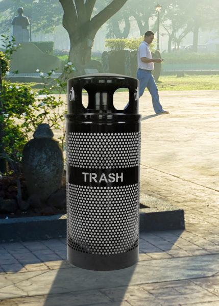 Landscape Series Trash Receptacle w/ Dome Top
