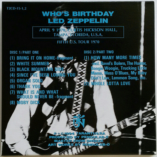 Who's Birthday Tarantura Out Of Print