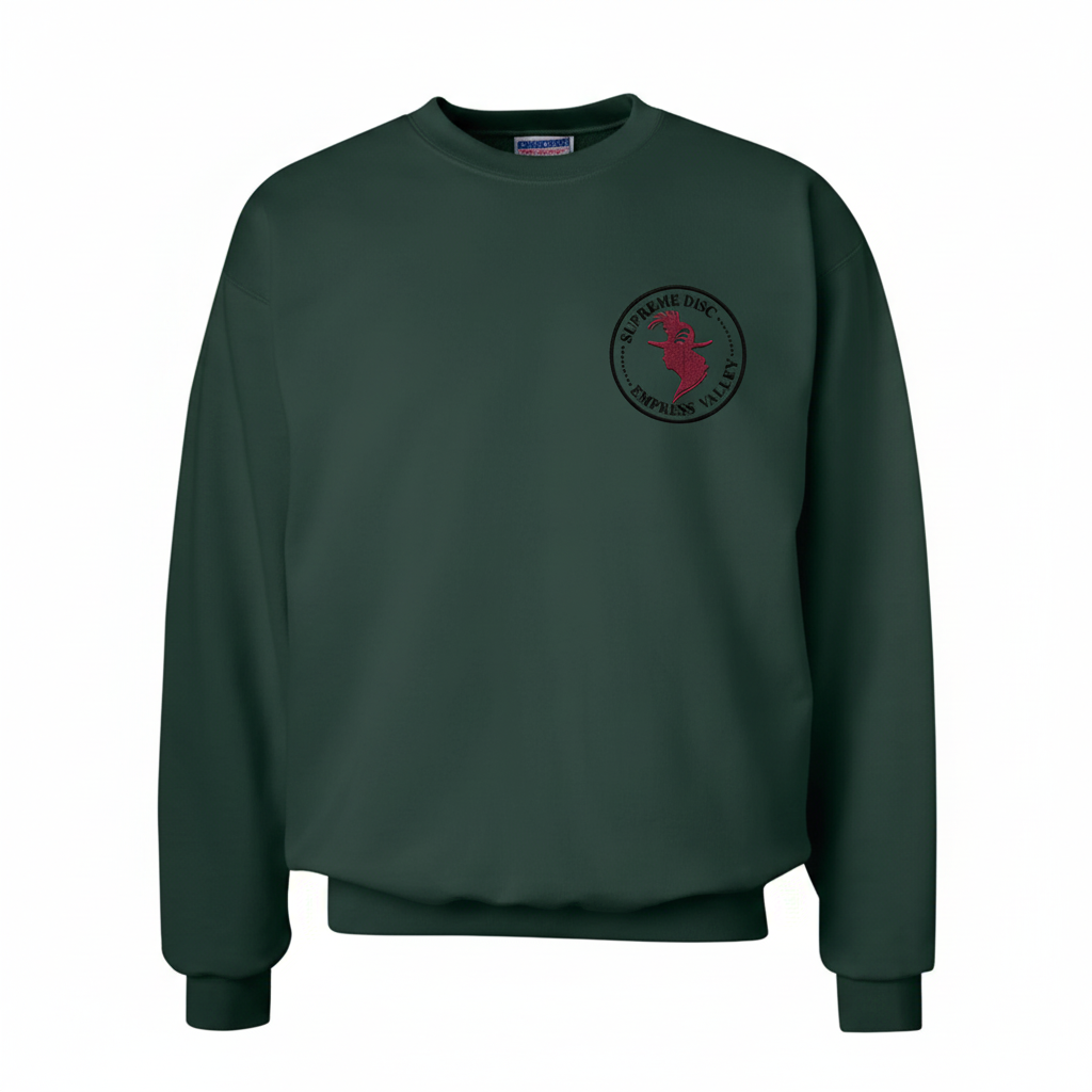 Burgundy Head Black Font Shirt Color BG – Forest Green Sweatshirt