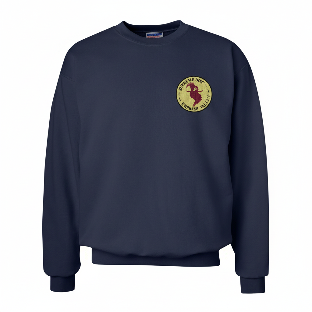 Burgundy Head Black Font Yellow-Gold BG – Navy Sweatshirt
