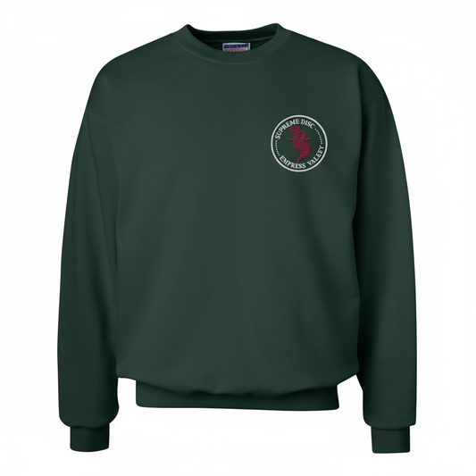 Burgundy Head White Font Shirt Color BG – Forest Green Sweatshirt