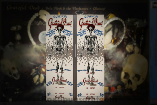 Grateful Dead Tickets Spotlight on Faded Poster Background
