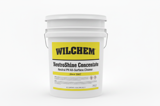 NeutroShine Concentrate 5-gallon pail with Wilchem label